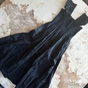 Hill House Home The Nap Dress in Black with Smocked Bodice